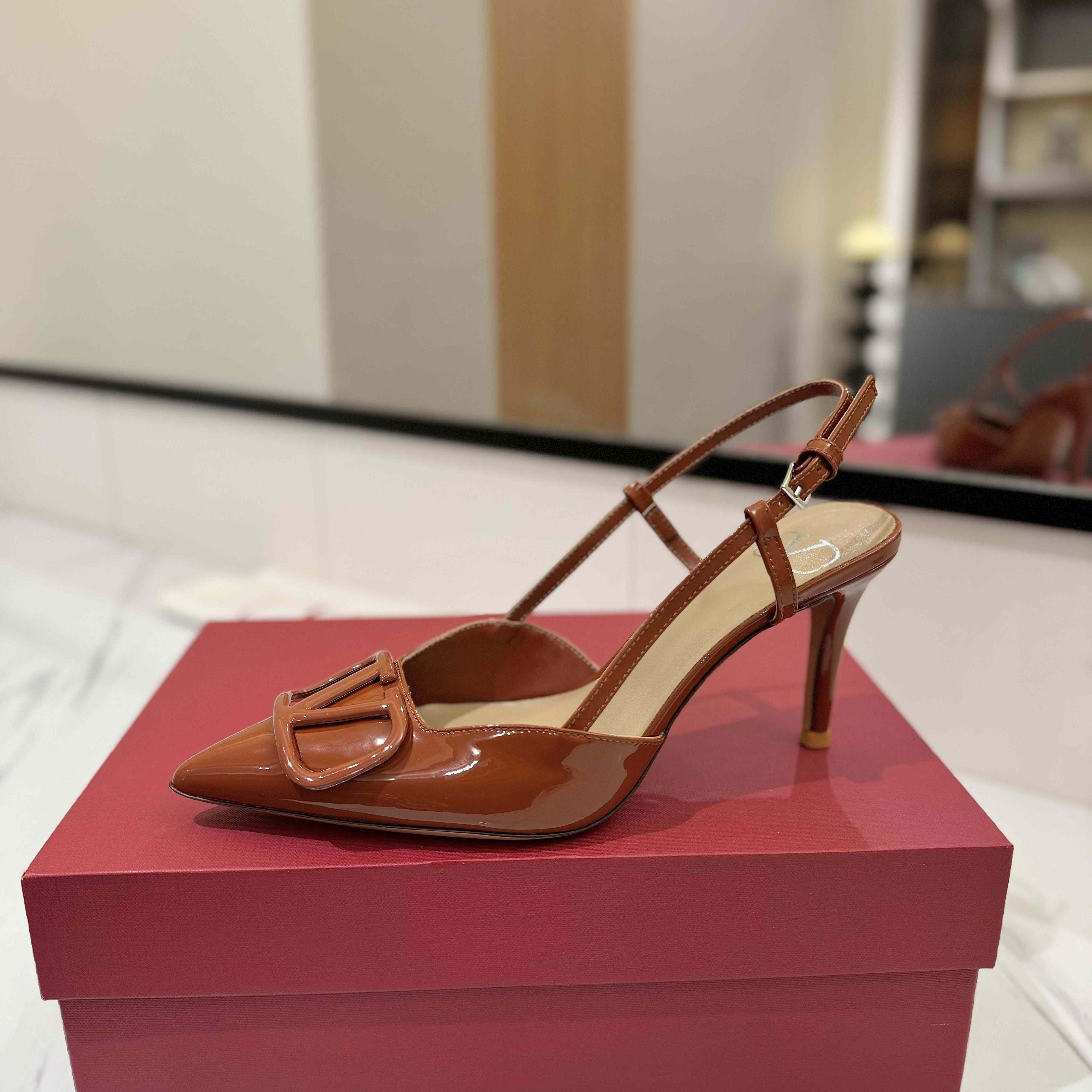 Vlogo Signature Patent Leather Slingback Pump 80mm - DopestKickz