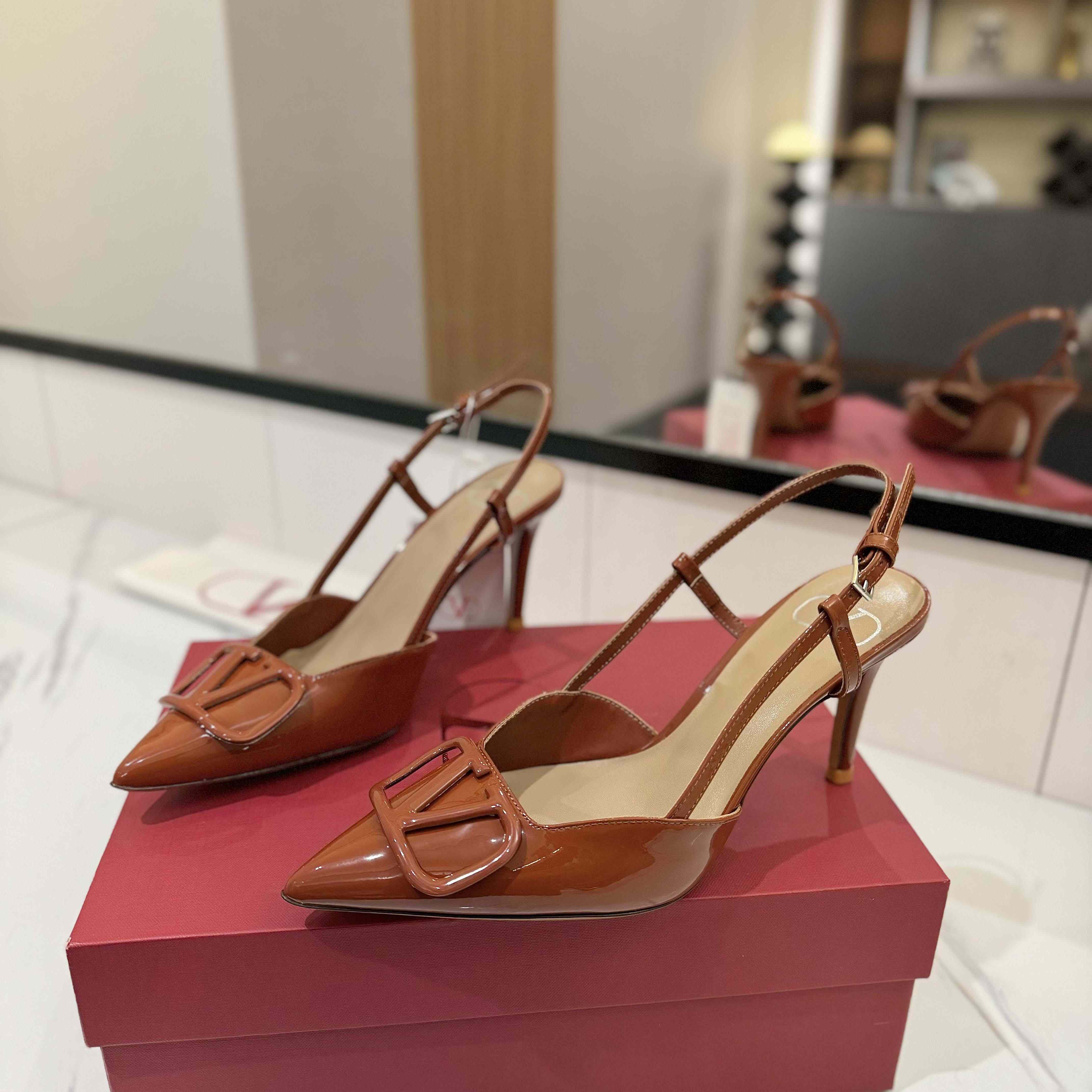 Vlogo Signature Patent Leather Slingback Pump 80mm - DopestKickz