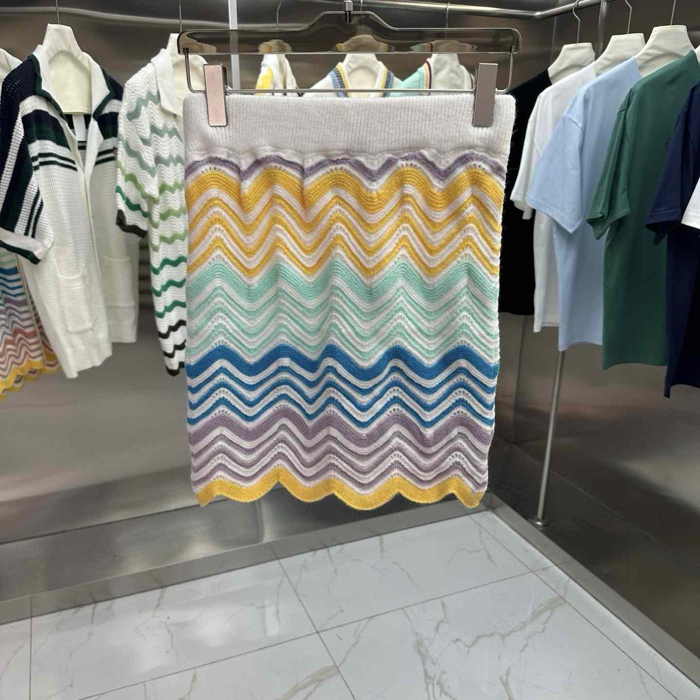 Casablanca Gradient Wave Crochet Top And Short Skirt - DopestKickz