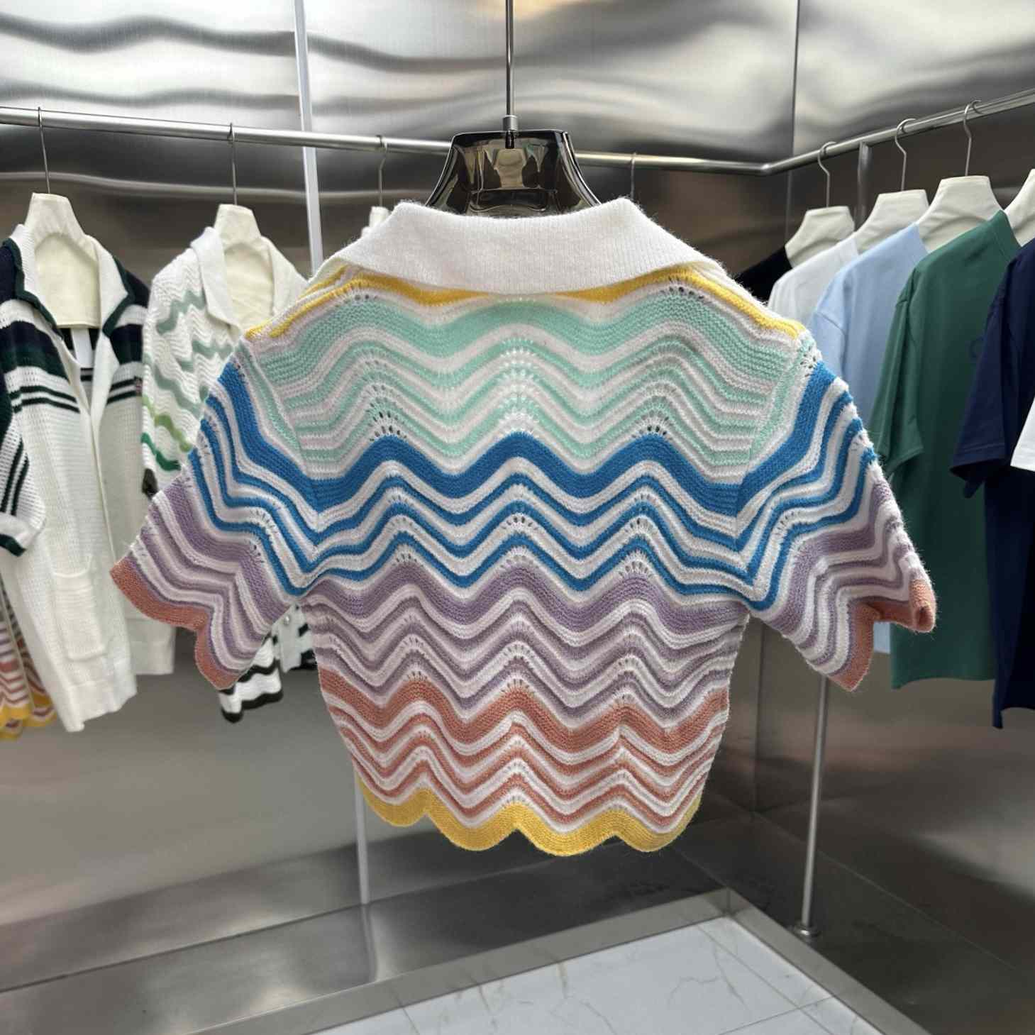 Casablanca Gradient Wave Crochet Top And Short Skirt - DopestKickz