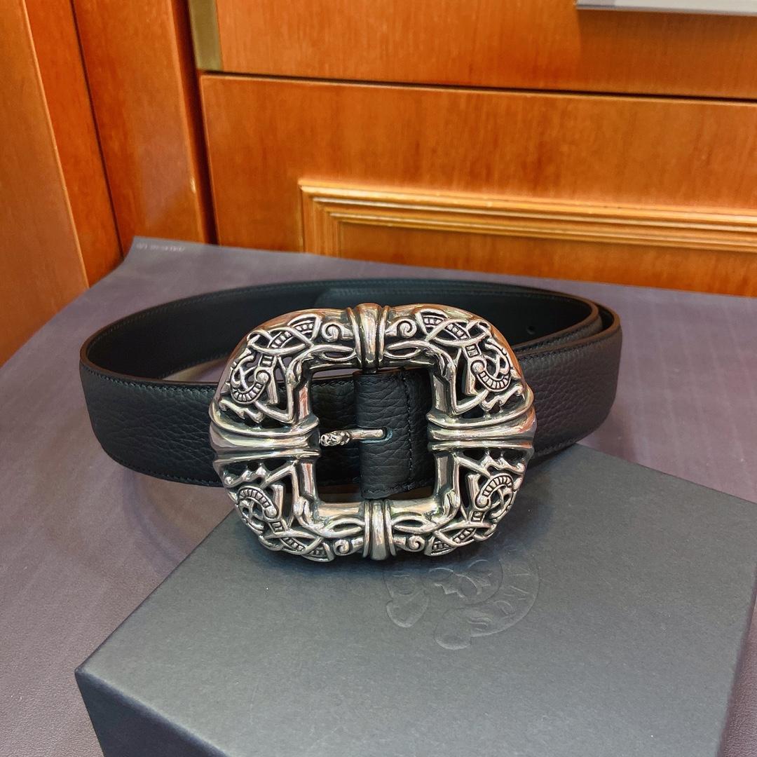 Chrome Hearts Leather Belt   - DopestKickz