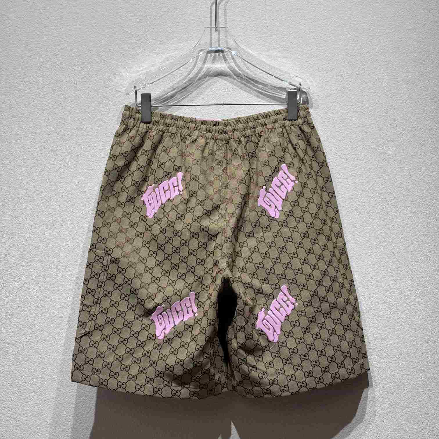 Gucci Embroidered Canvas Linen Blend Shorts - DopestKickz