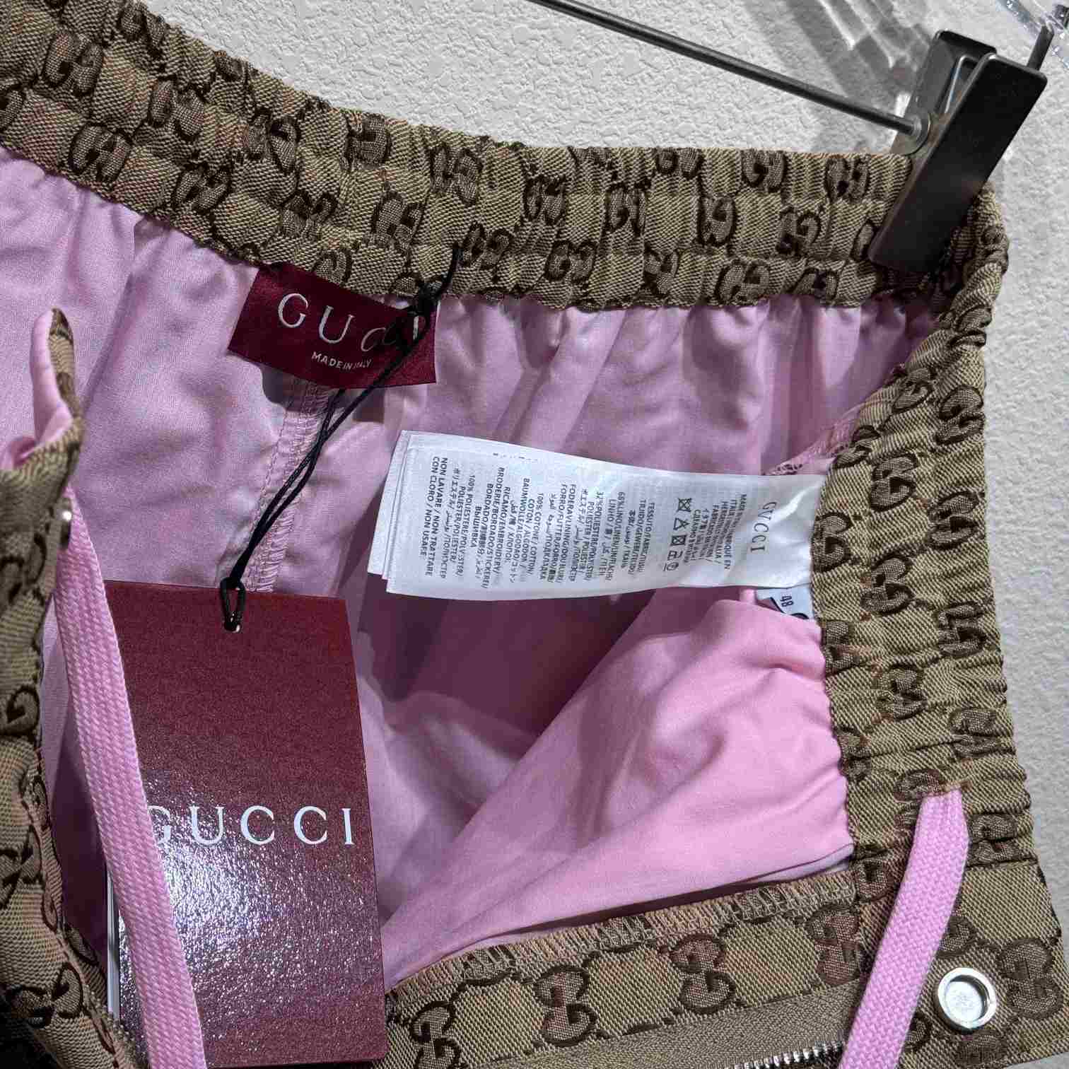 Gucci Embroidered Canvas Linen Blend Shorts - DopestKickz