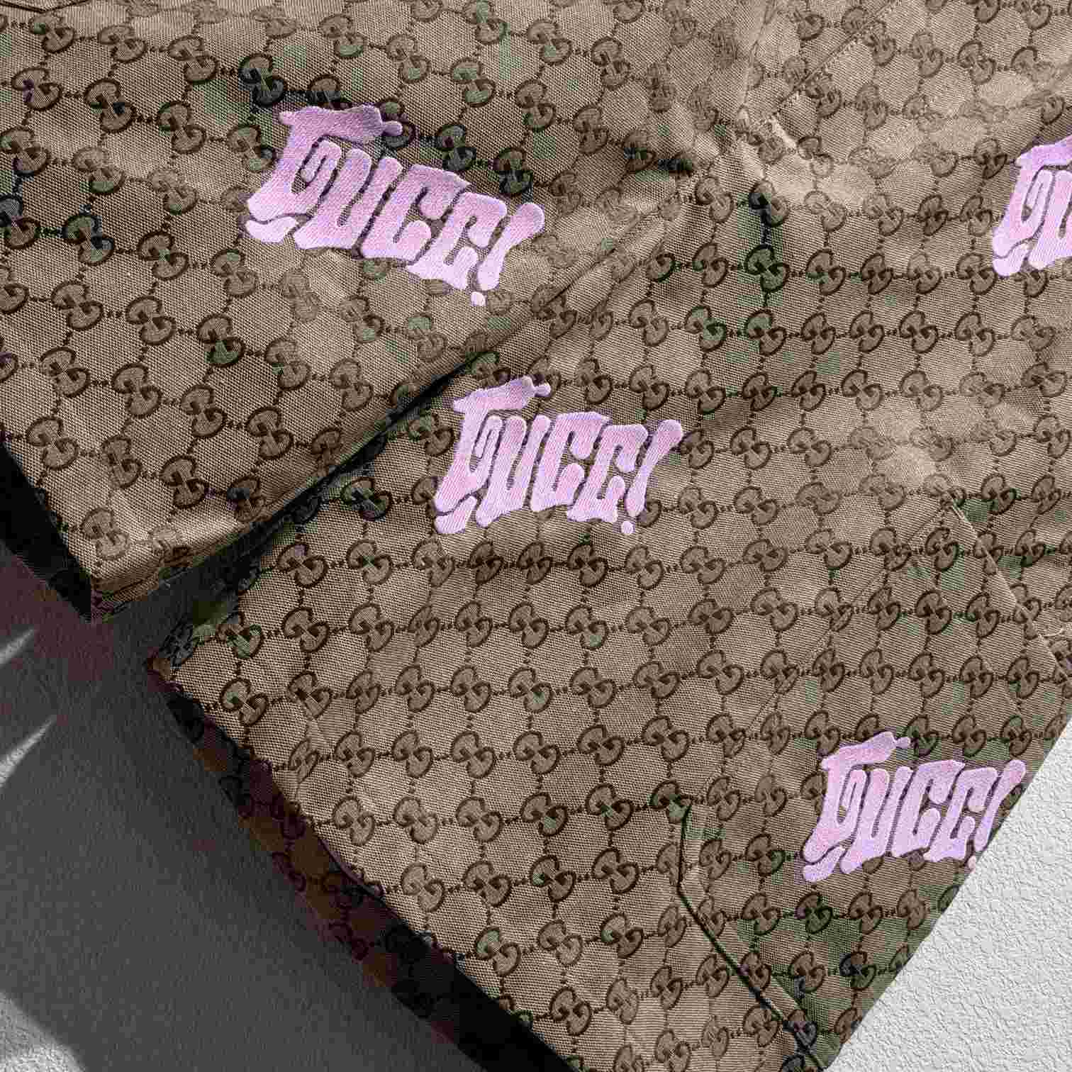 Gucci Embroidered Canvas Linen Blend Shorts - DopestKickz