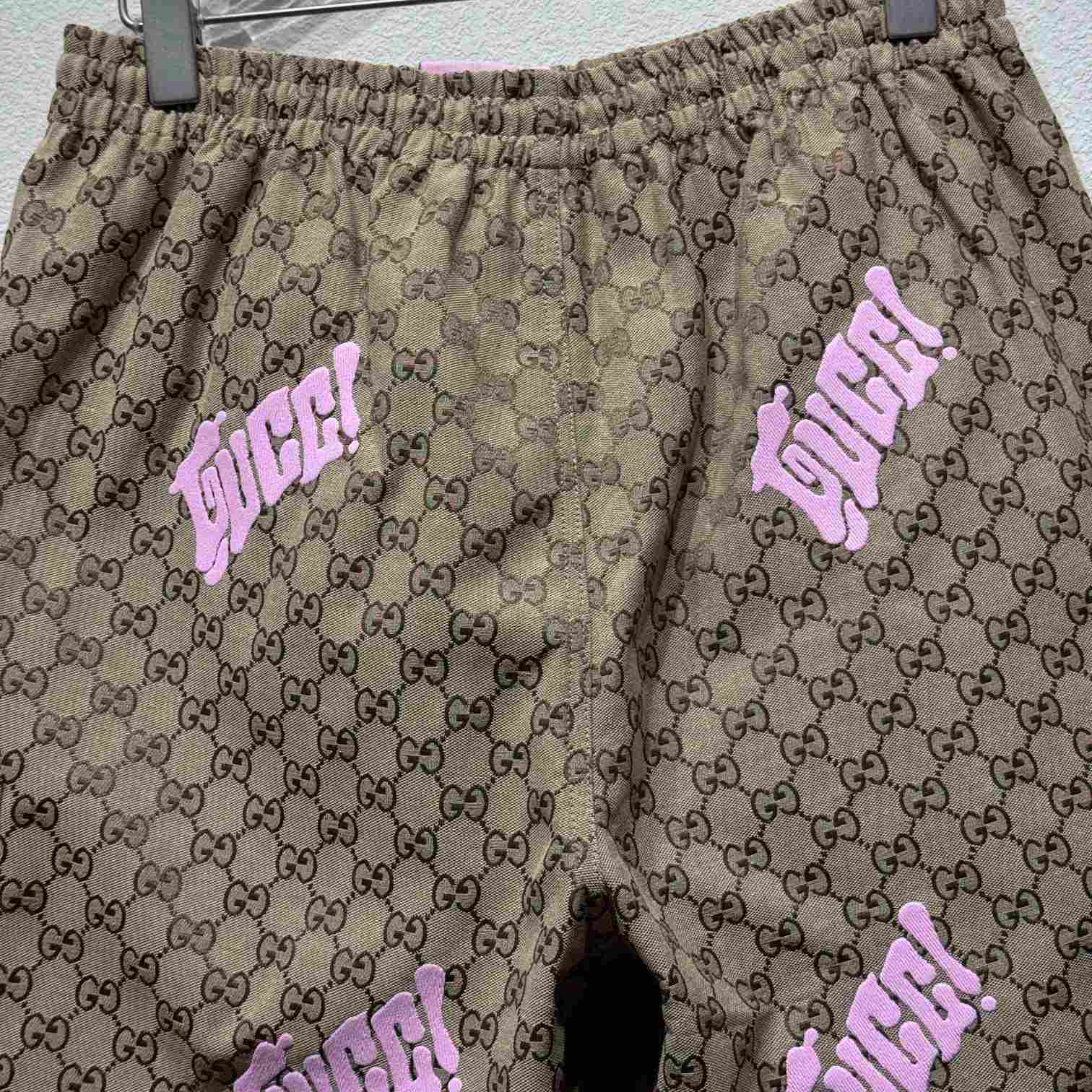 Gucci Embroidered Canvas Linen Blend Shorts - DopestKickz