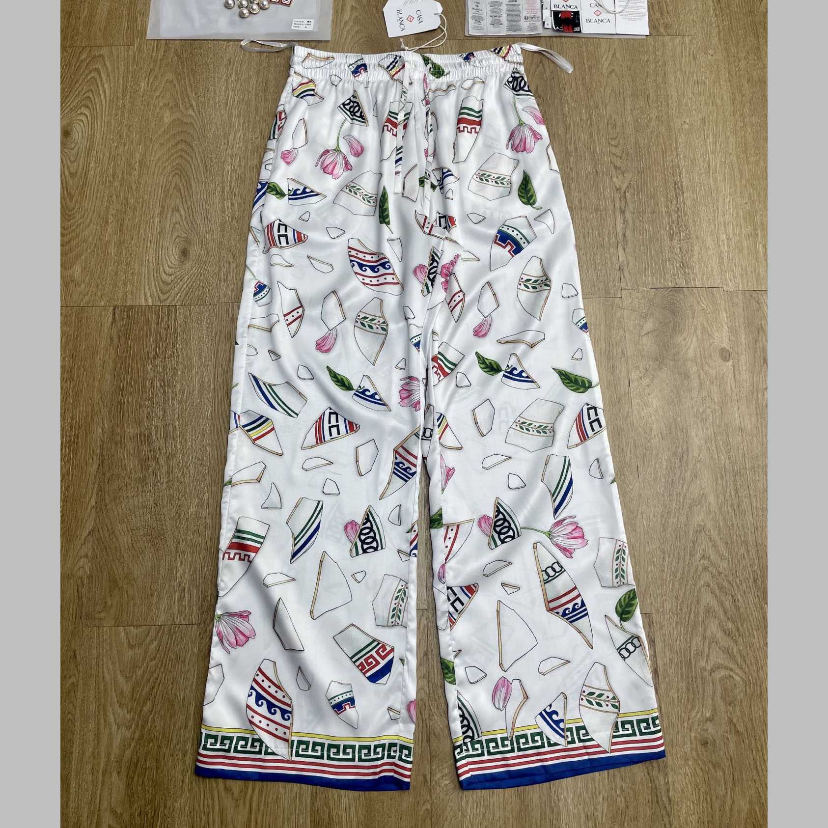 Casablanca Le Vase Brise Silk Trousers    CA3533 - DopestKickz