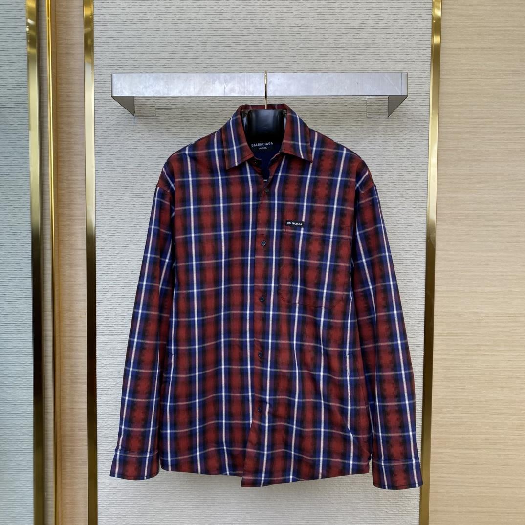 Balenciaga Check-print Lined Shirt - DopestKickz