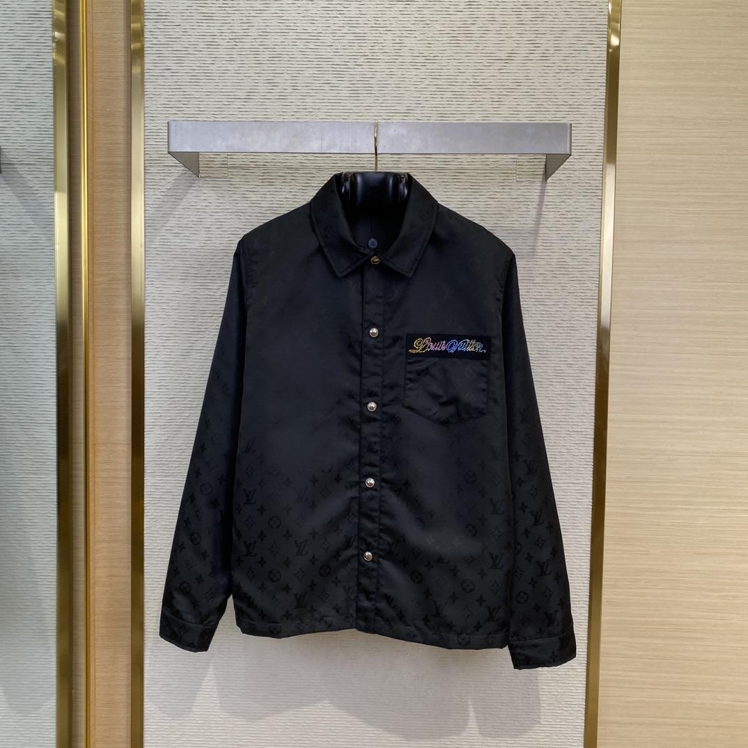 Louis Vuitton Monogram Moire Jacquard Silk Overshirt   1AGTGM - DopestKickz