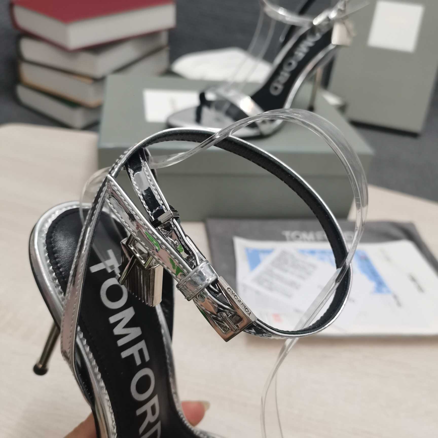 Tom Ford Silver Padlock Sandals - DopestKickz