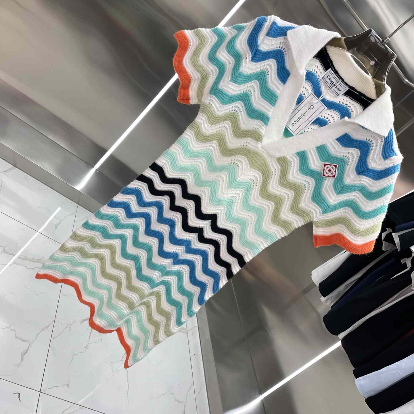 Casablanca Gradient Wave Crochet Mini Dress - DopestKickz