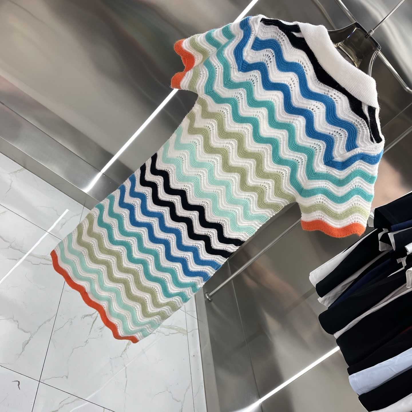 Casablanca Gradient Wave Crochet Mini Dress - DopestKickz