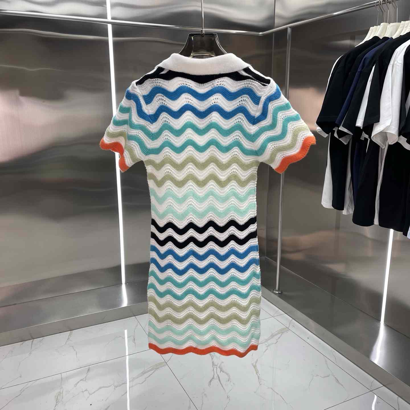 Casablanca Gradient Wave Crochet Mini Dress - DopestKickz