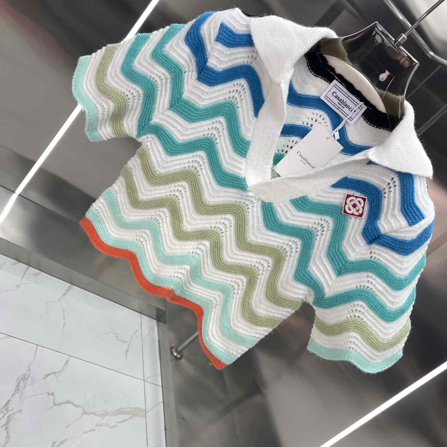 Casablanca Gradient Wave Crochet Top And Short Skirt - DopestKickz