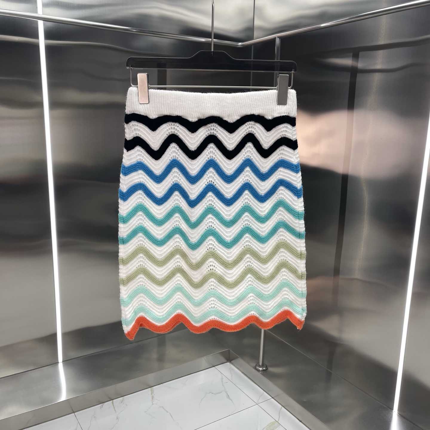 Casablanca Gradient Wave Crochet Top And Short Skirt - DopestKickz