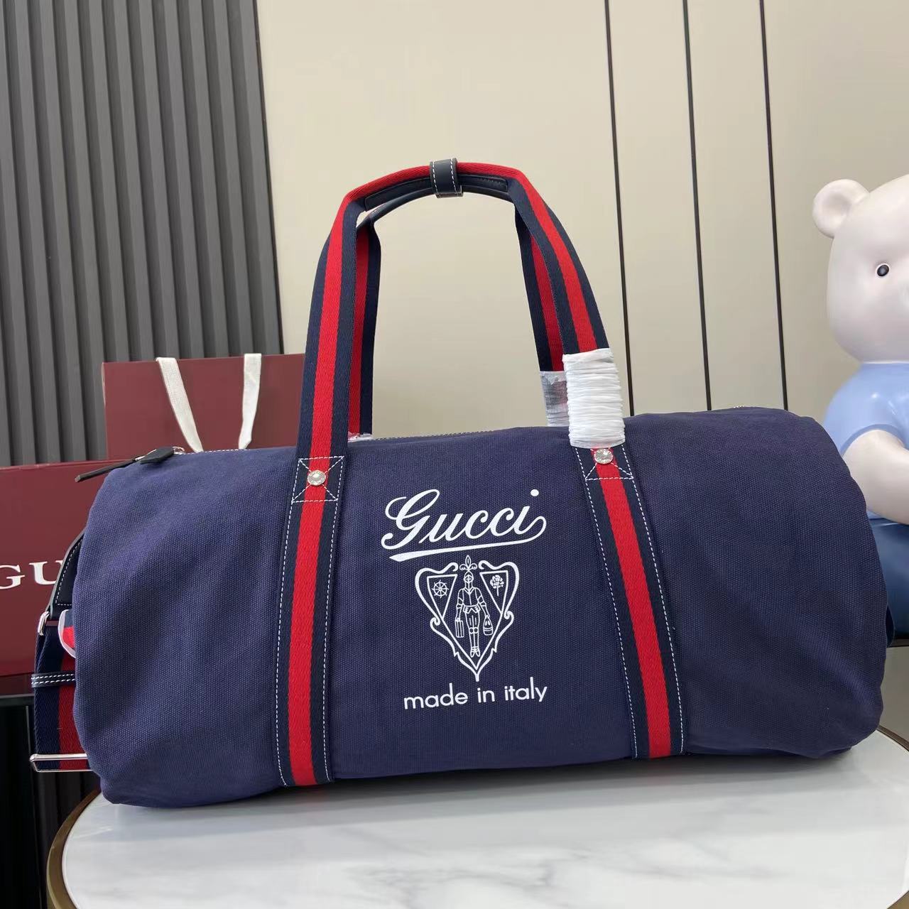 Gucci Large Printed Canvas Duffle Bag - DopestKickz