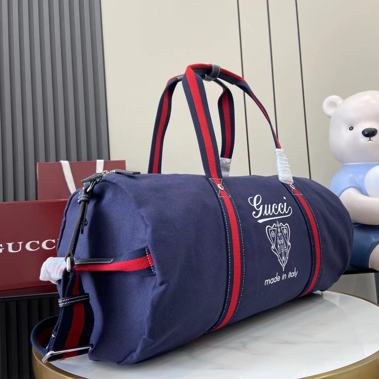 Gucci Large Printed Canvas Duffle Bag - DopestKickz