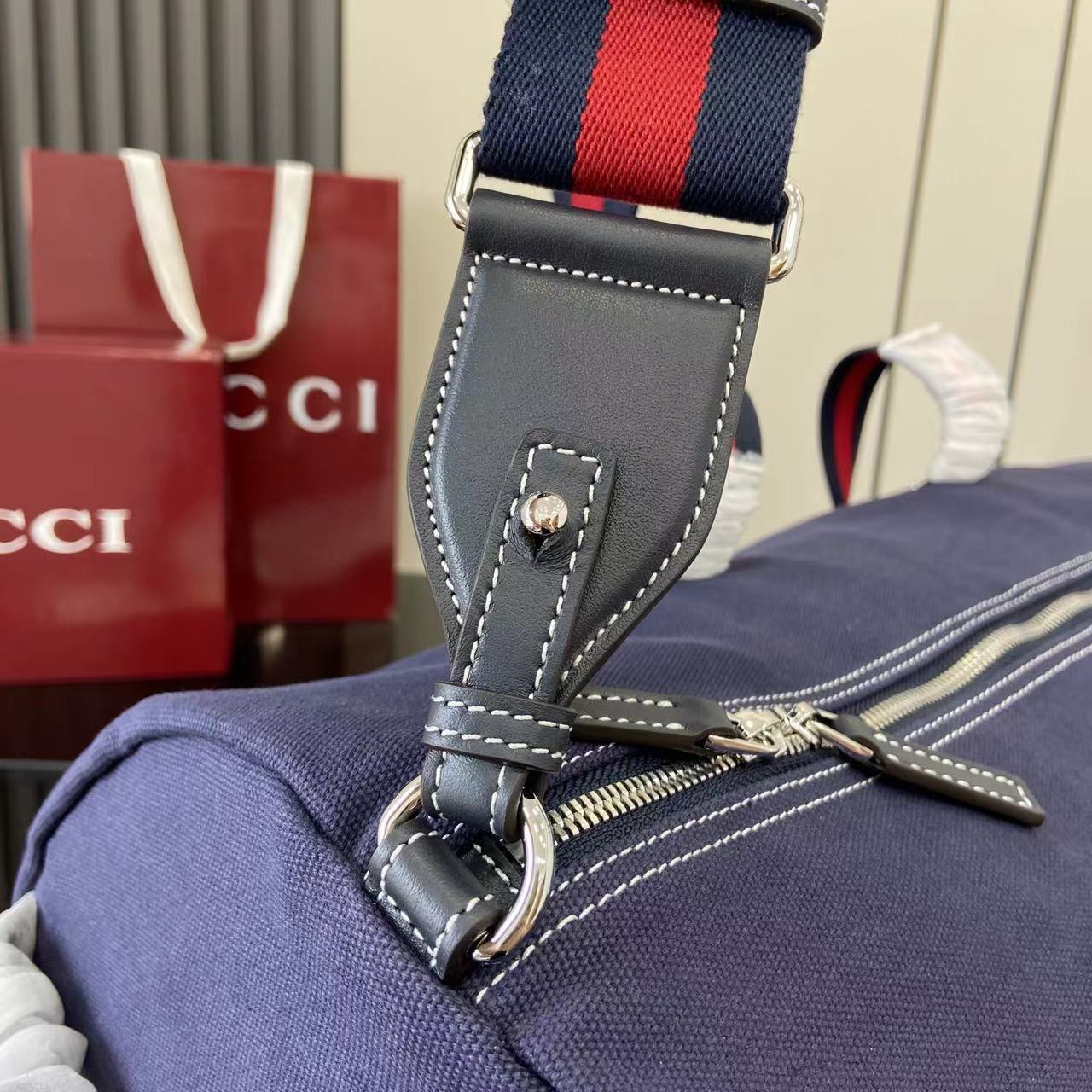 Gucci Large Printed Canvas Duffle Bag - DopestKickz