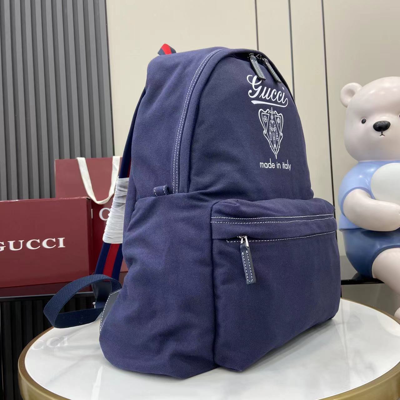 Gucci Printed Canvas Maxi Backpack - DopestKickz