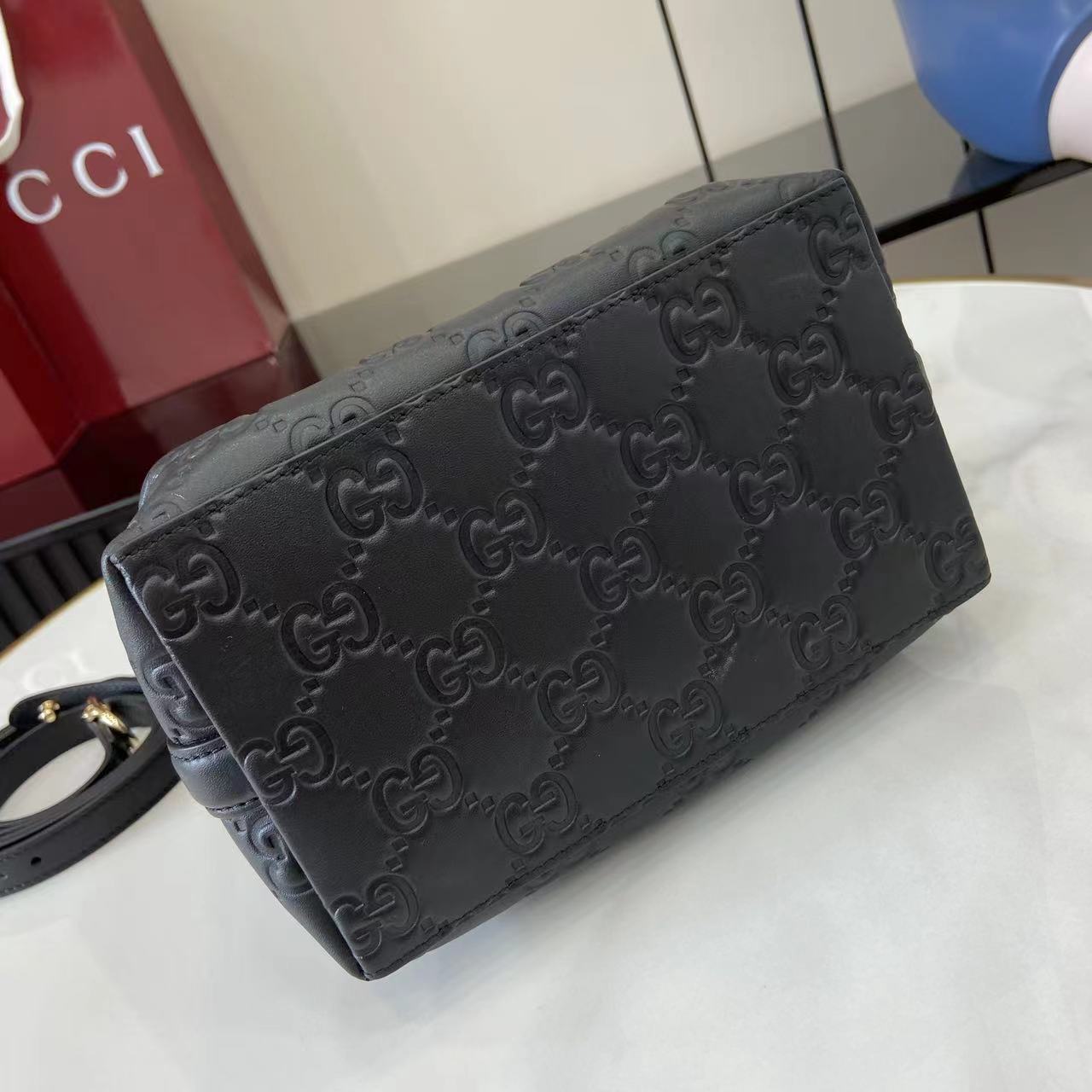 Gucci GG Emblem Small Bucket Bag  - DopestKickz