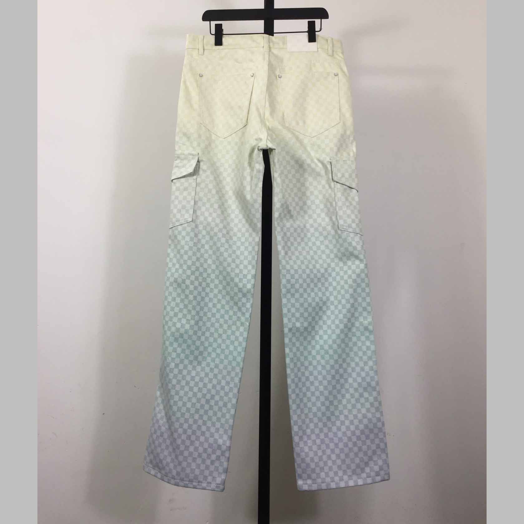 Louis Vuitton Damier Gradient Jacquard Denim Cargo Pants   1AGTHJ - DopestKickz