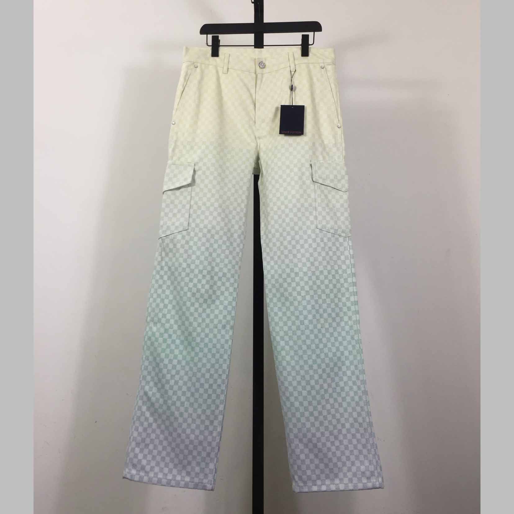 Louis Vuitton Damier Gradient Jacquard Denim Cargo Pants   1AGTHJ - DopestKickz
