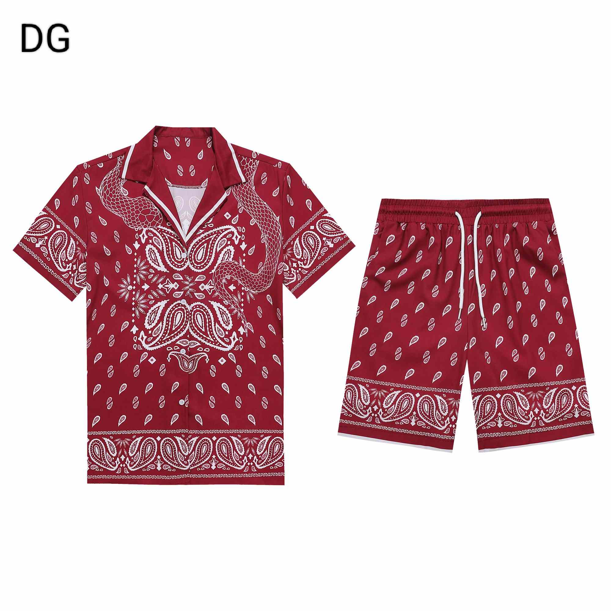 Dolce & Gabbana Silk Shirt And Shorts With Bandanna Print  - DopestKickz