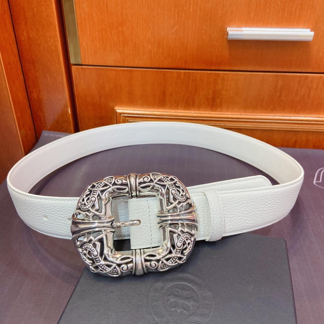 Chrome Hearts Leather Belt   - DopestKickz