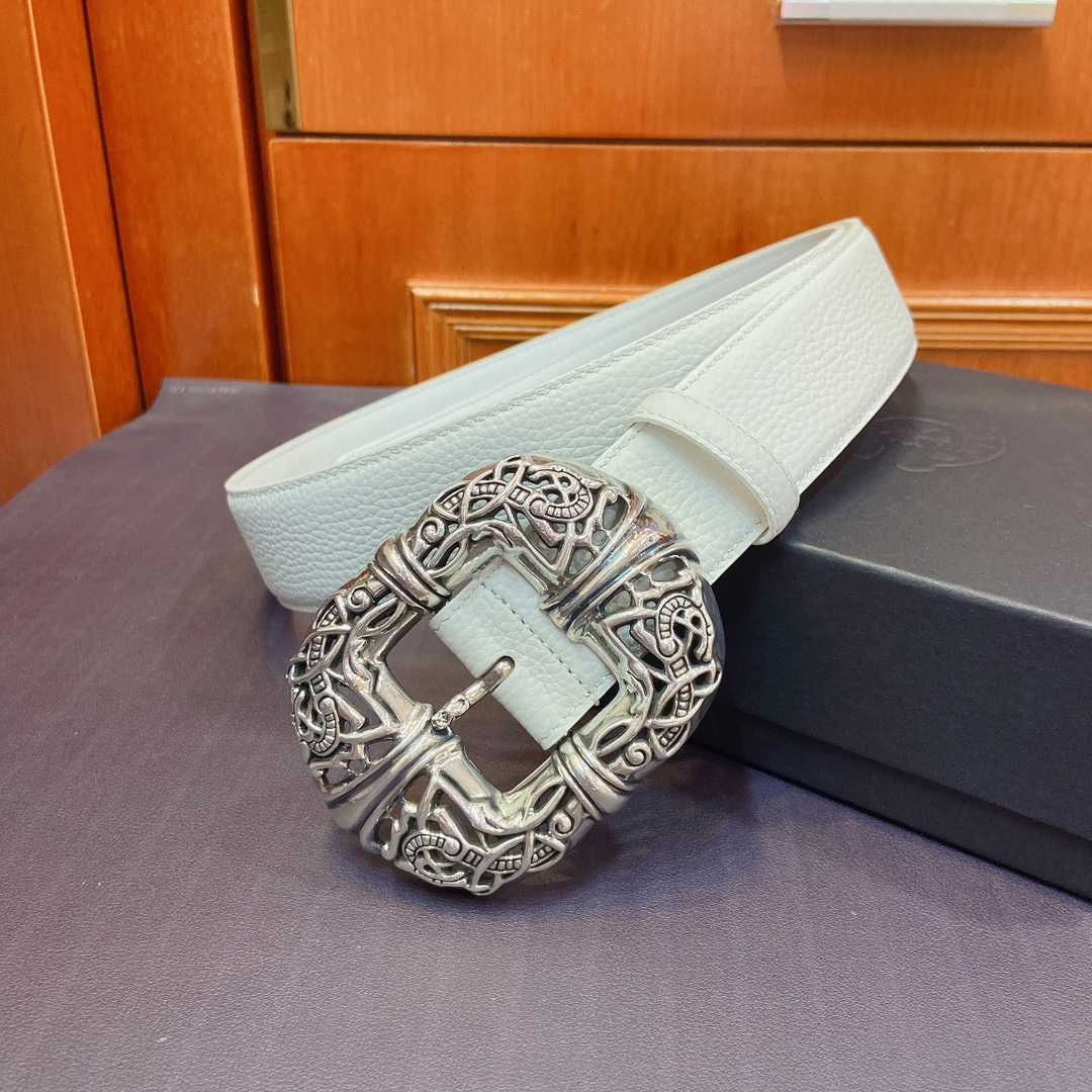 Chrome Hearts Leather Belt   - DopestKickz