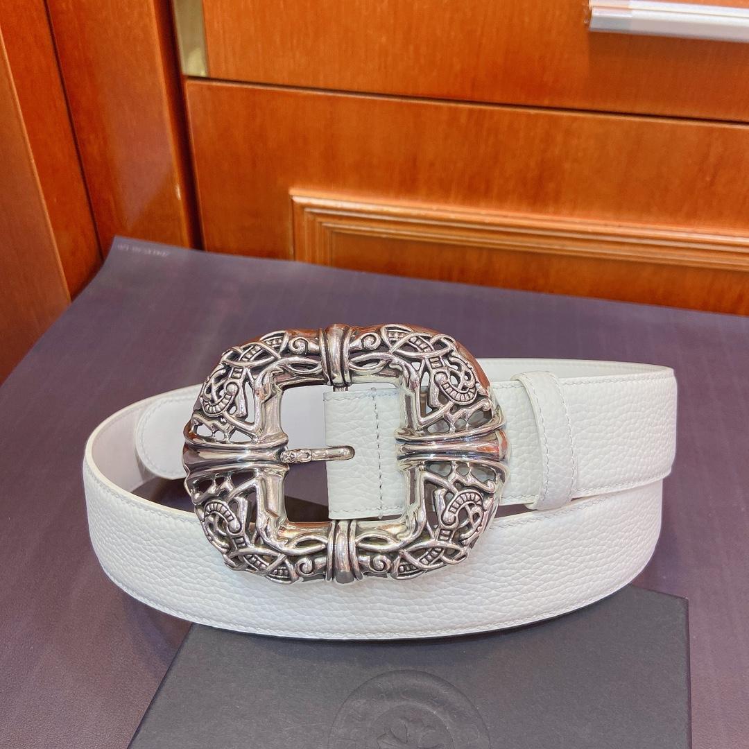 Chrome Hearts Leather Belt   - DopestKickz