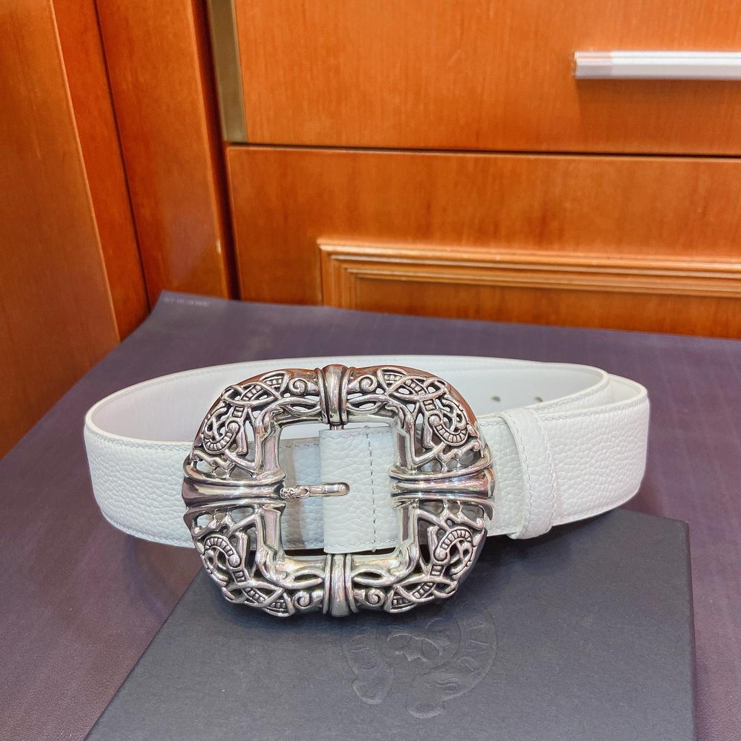 Chrome Hearts Leather Belt   - DopestKickz