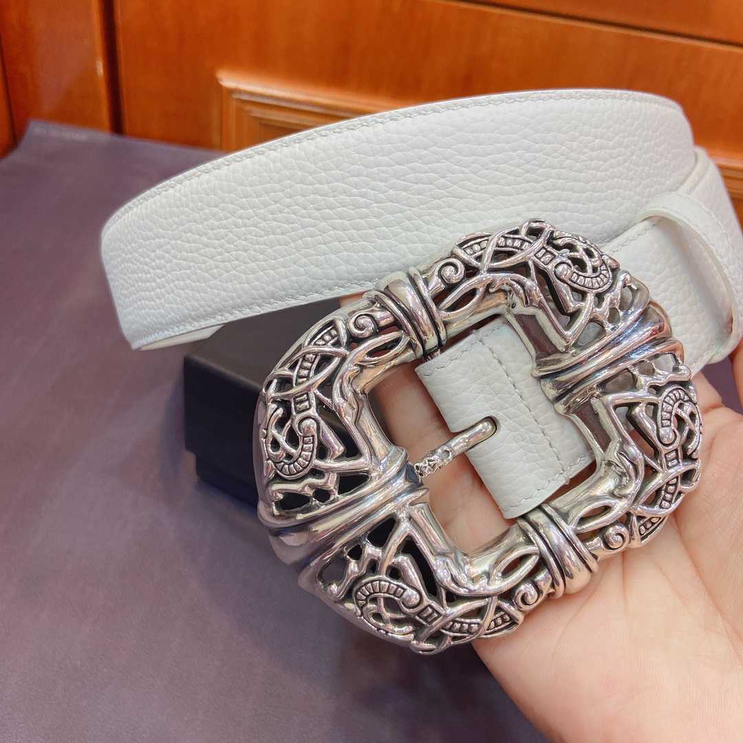 Chrome Hearts Leather Belt   - DopestKickz