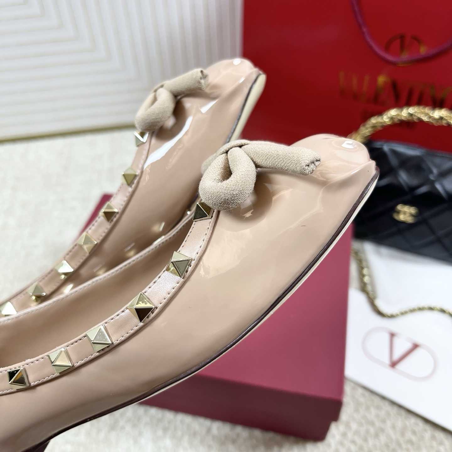 Valenti Rockstud Patent Leather Ballerina - DopestKickz