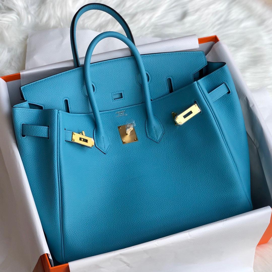 Hermès Blue Mallard Togo 25 cm Birkin Bag - DopestKickz