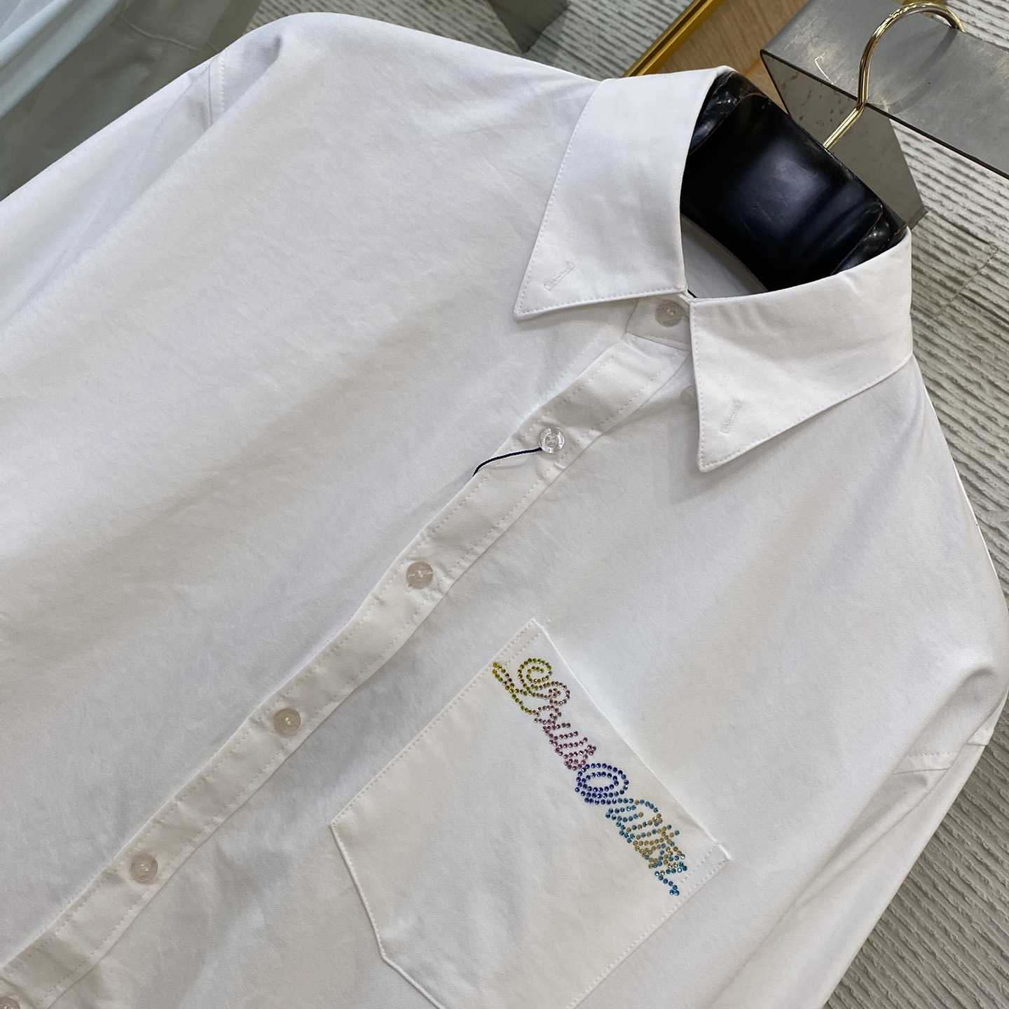 Louis Vuitton Embellished Long-Sleeved Cotton Shirt   1AGTQ7 - DopestKickz