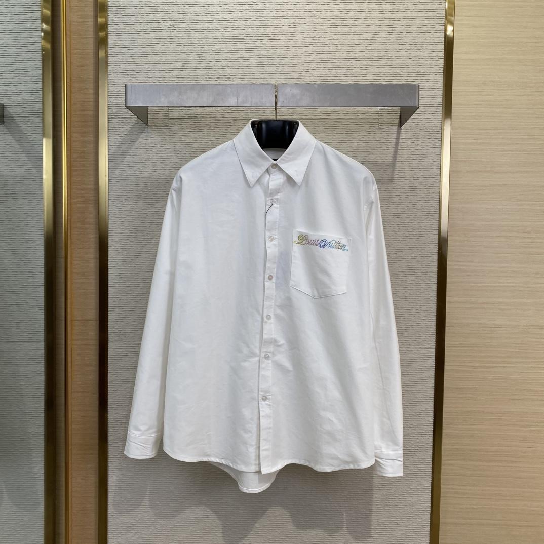Louis Vuitton Embellished Long-Sleeved Cotton Shirt   1AGTQ7 - DopestKickz