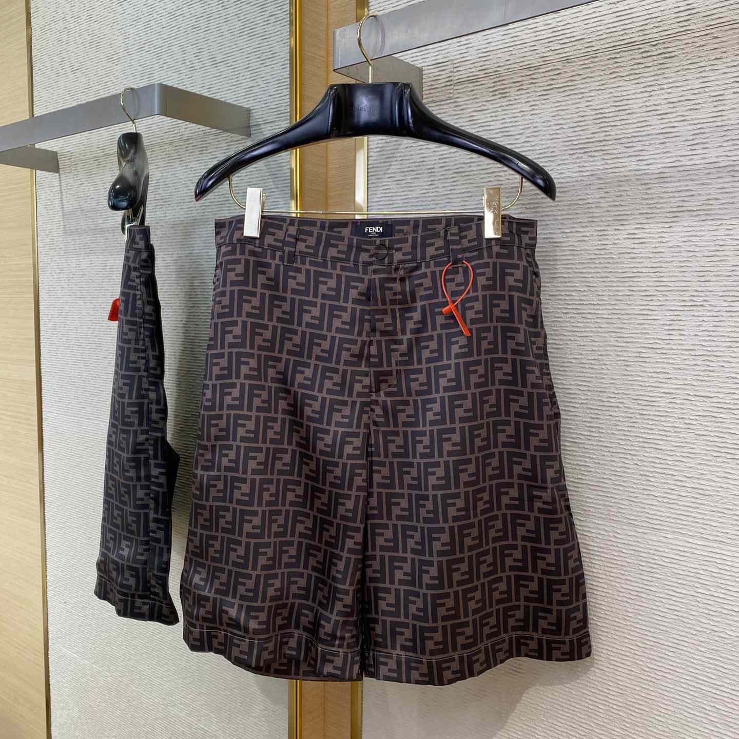 Fendi Brown Silk Short - DopestKickz