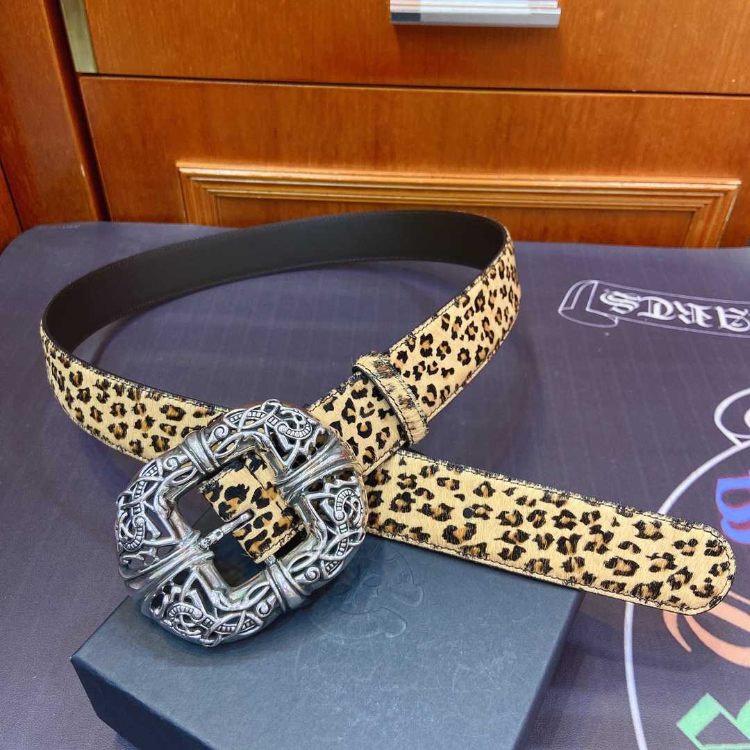 Chrome Hearts Leather Belt   - DopestKickz