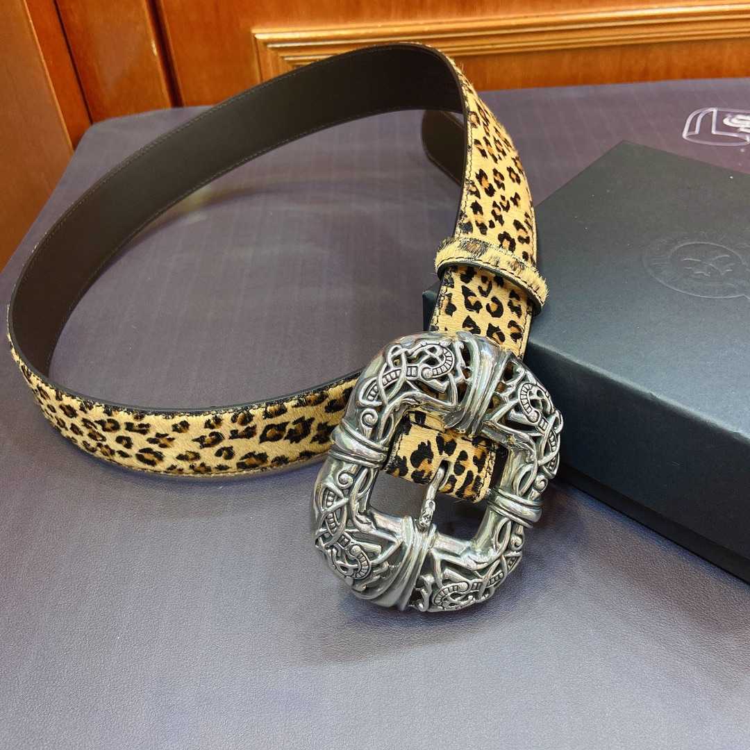 Chrome Hearts Leather Belt   - DopestKickz