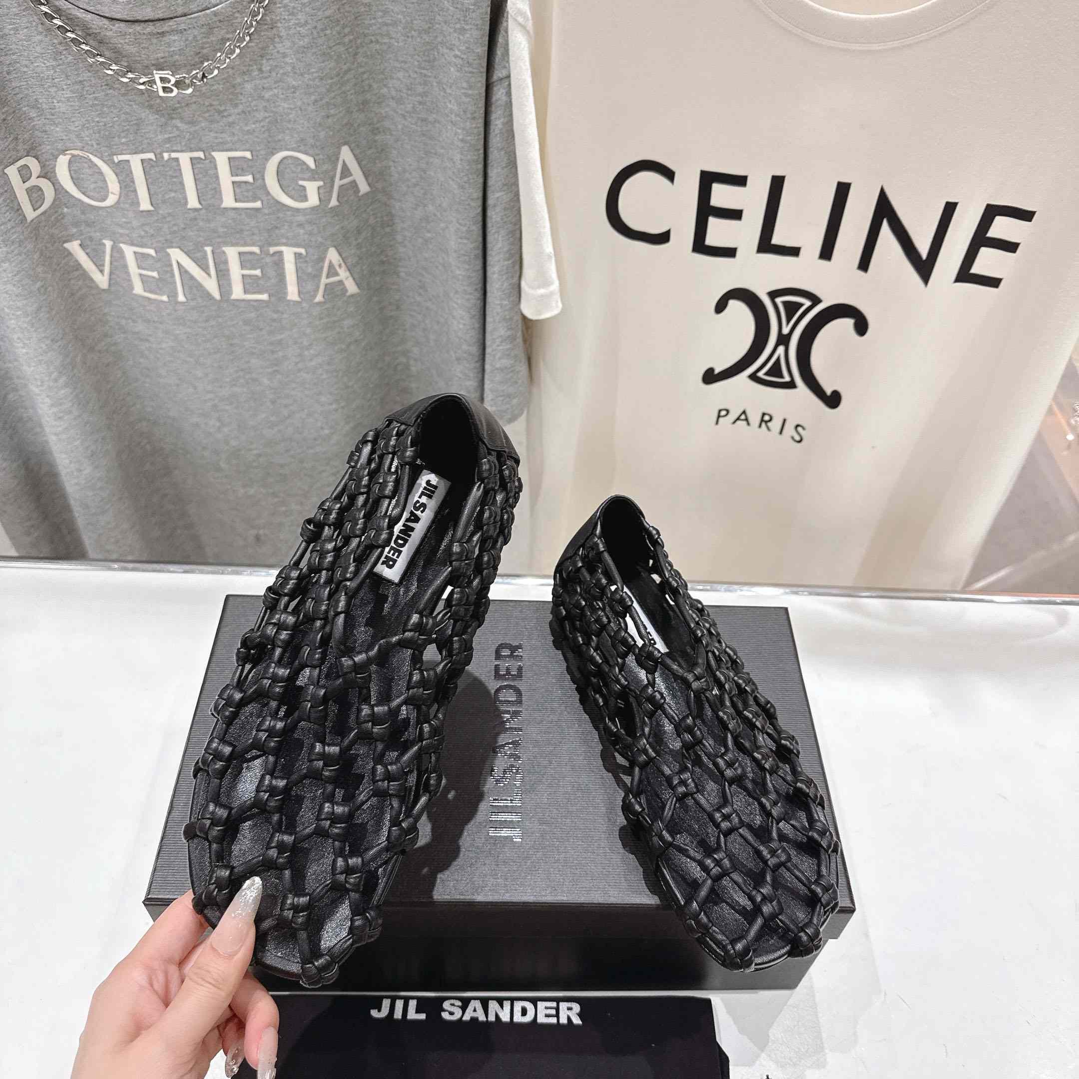 JIl Sander Knot-detail Ballet Flats - DopestKickz