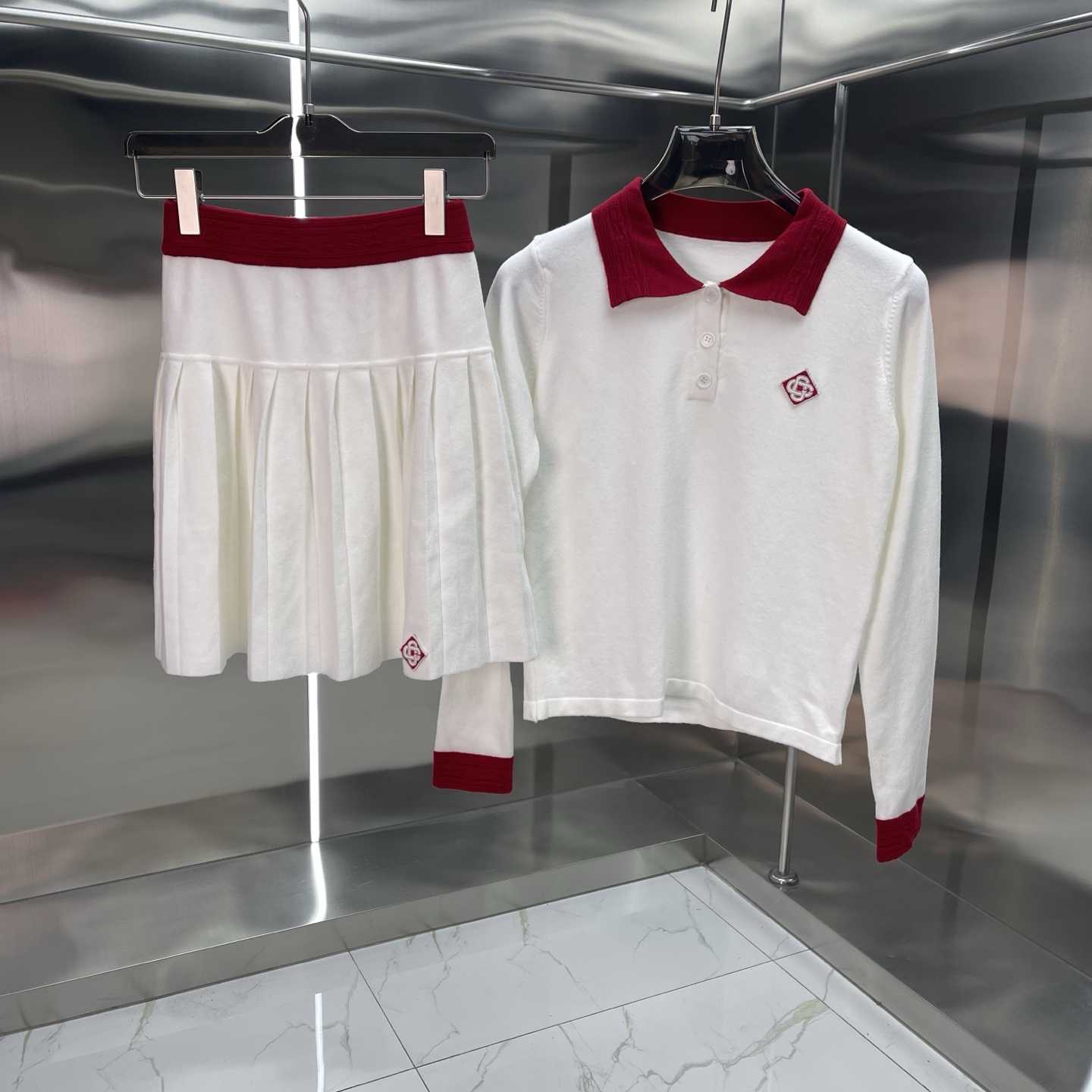 Casablanca Logo Polo Shirt And Skirt - DopestKickz