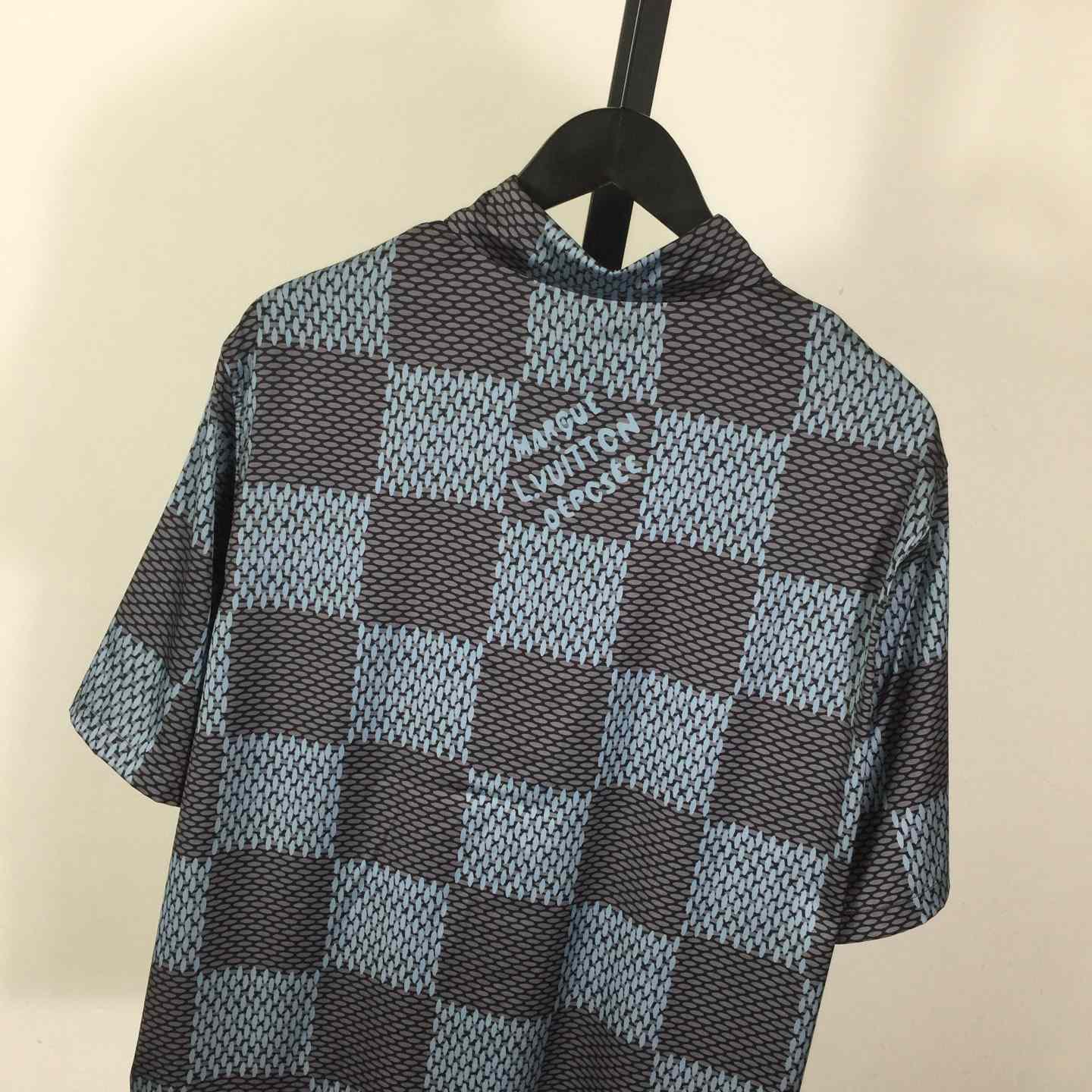 Louis Vuitton Damier Short-Sleeved Silk Shirt   1AHVXU - DopestKickz