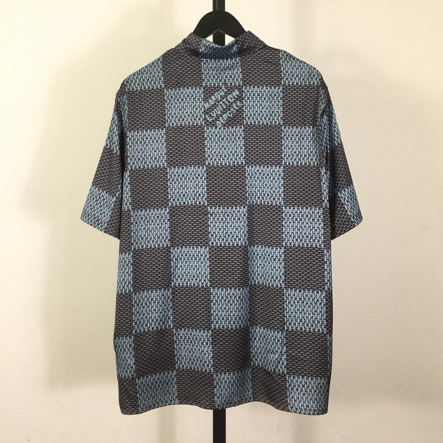 Louis Vuitton Damier Short-Sleeved Silk Shirt   1AHVXU - DopestKickz