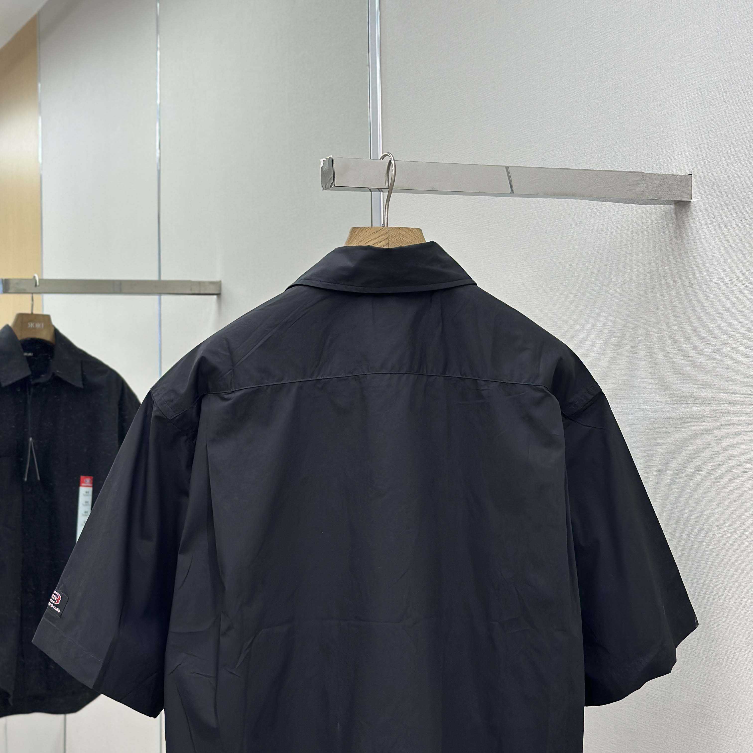 Balenciaga Workwear Short Sleeve Large Fit Shirt In Black - DopestKickz