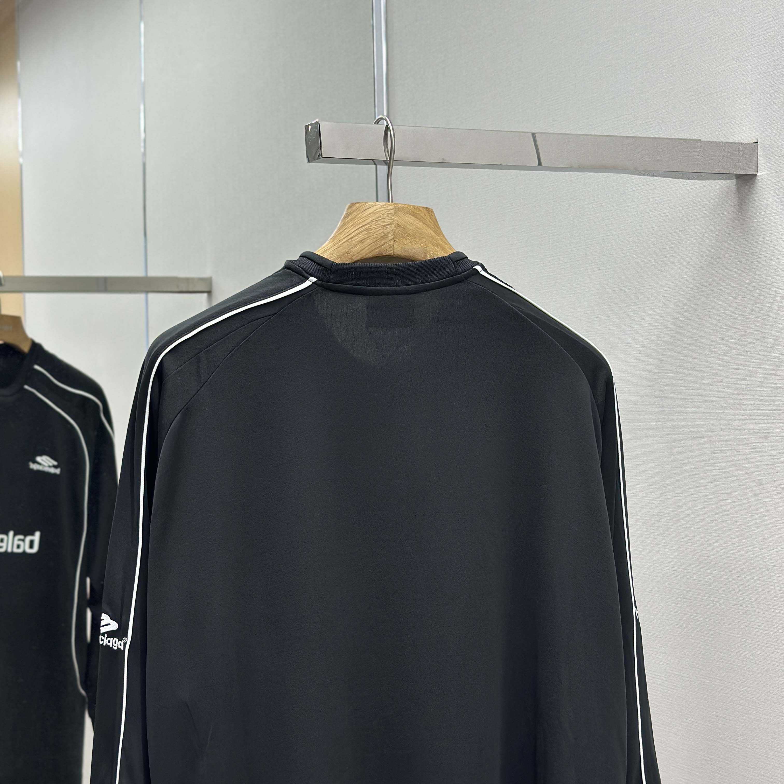 Balenciaga Paris Black Long Sleeve Soccer Jersey - DopestKickz