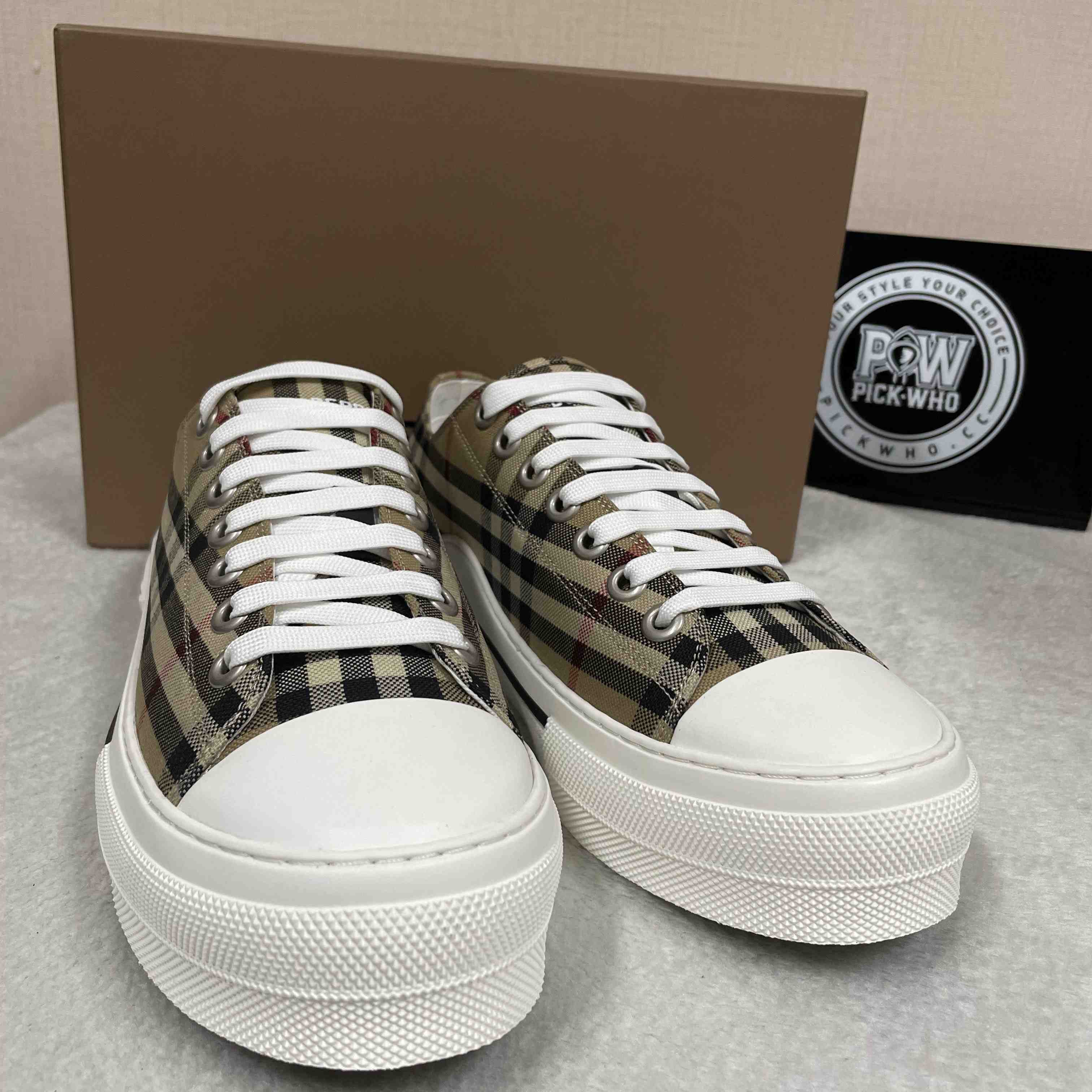 Burberry Check Low Top Sneaker - DopestKickz