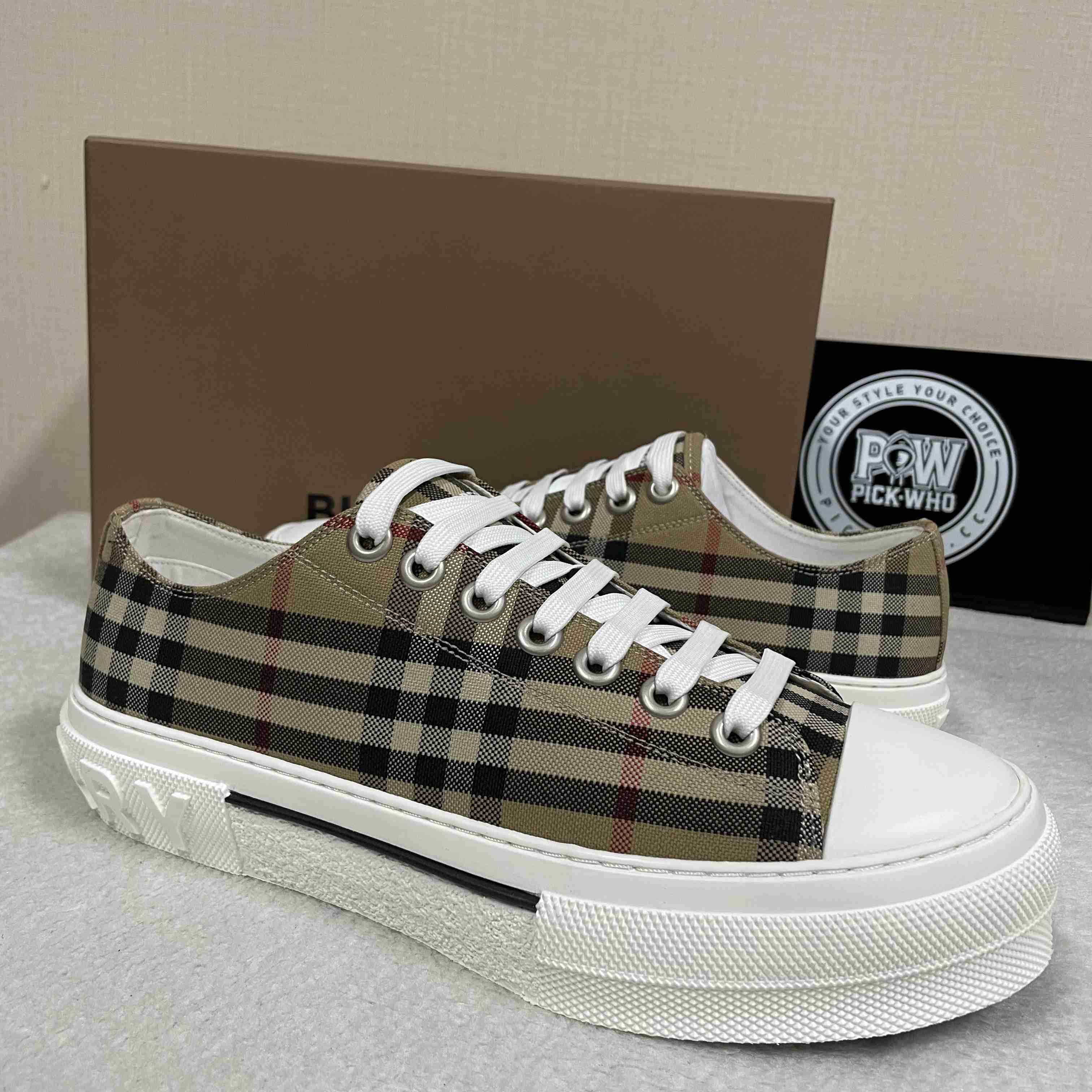 Burberry Check Low Top Sneaker - DopestKickz