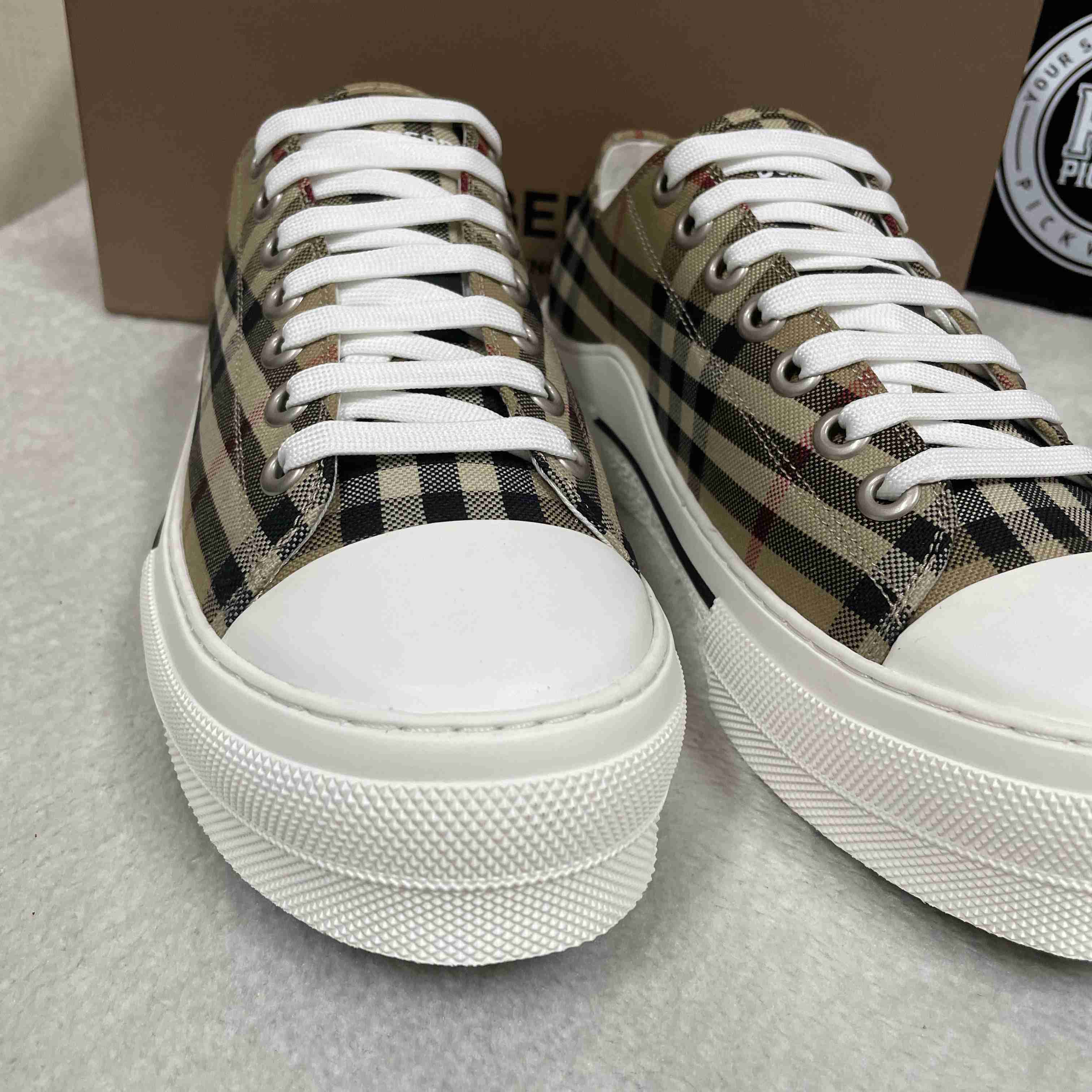 Burberry Check Low Top Sneaker - DopestKickz