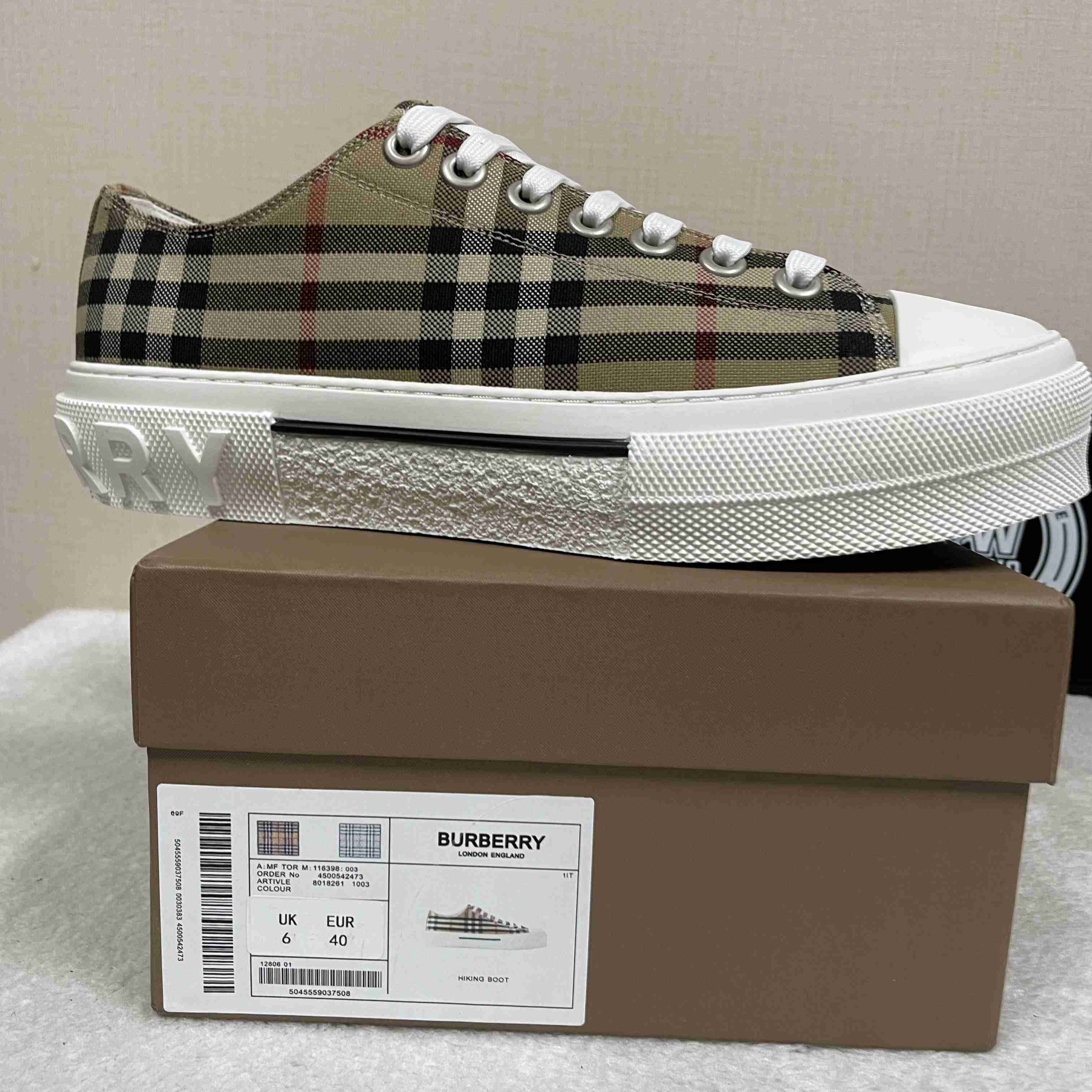 Burberry Check Low Top Sneaker - DopestKickz
