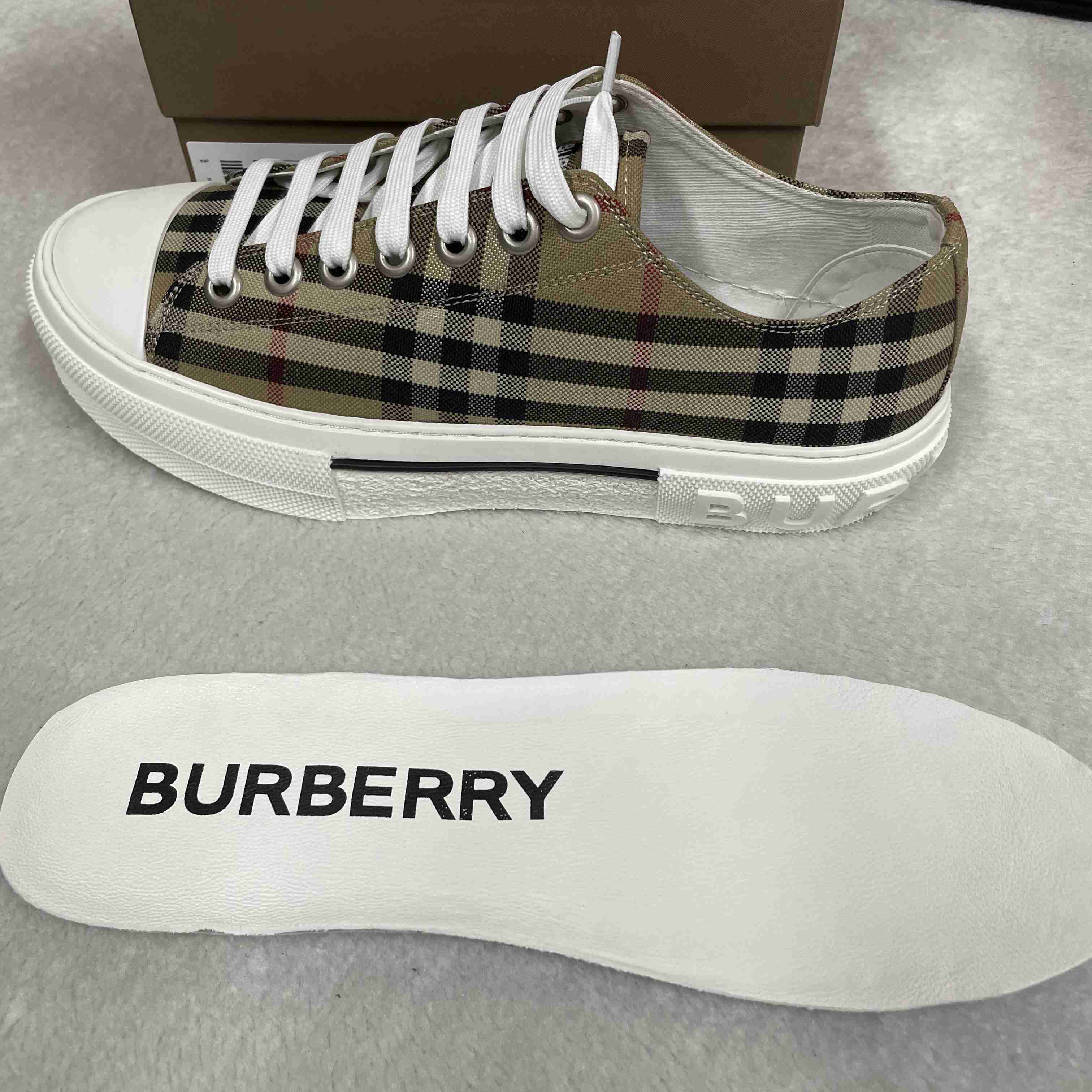 Burberry Check Low Top Sneaker - DopestKickz