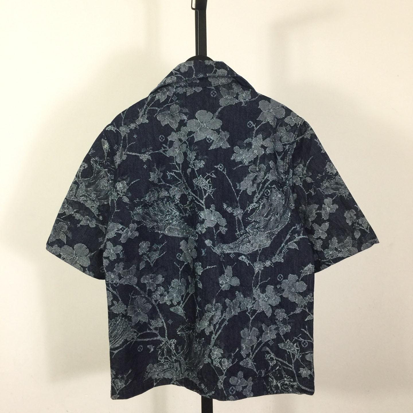 Louis Vuitton Jacquard Denim Short-Sleeved Shirt   1AHXHB - DopestKickz